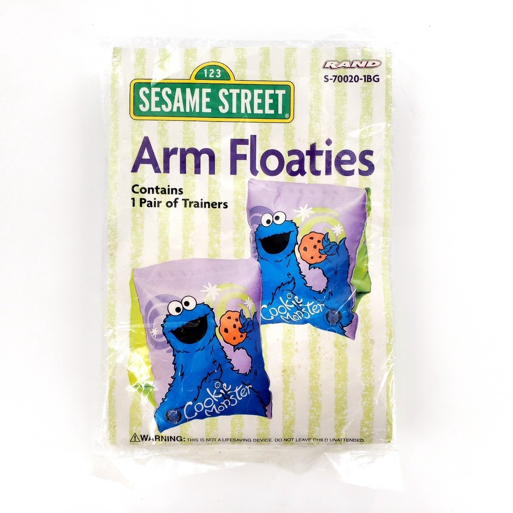 Sesame Street Cookie Monster Arm Floaties Ages 3 & Up One Pair Brand New Sealed
